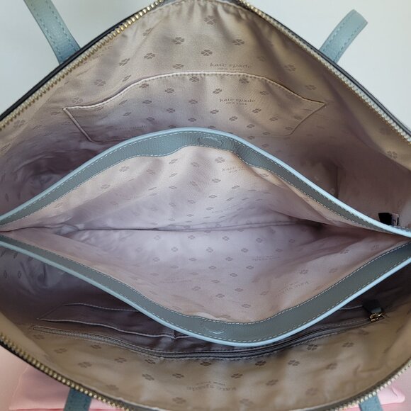 KATE SPADE All Day Crossgrain Leather Top-zip Large Tote- Ocean Beach color πβ - Picture 15 of 16